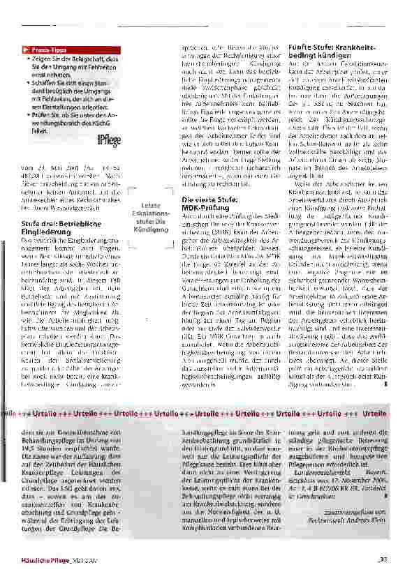 Vorschauseite 2: Arbeitsrecht: Zum richtigen Umgang mit FehlzeitenDas Thema ernst nehmen