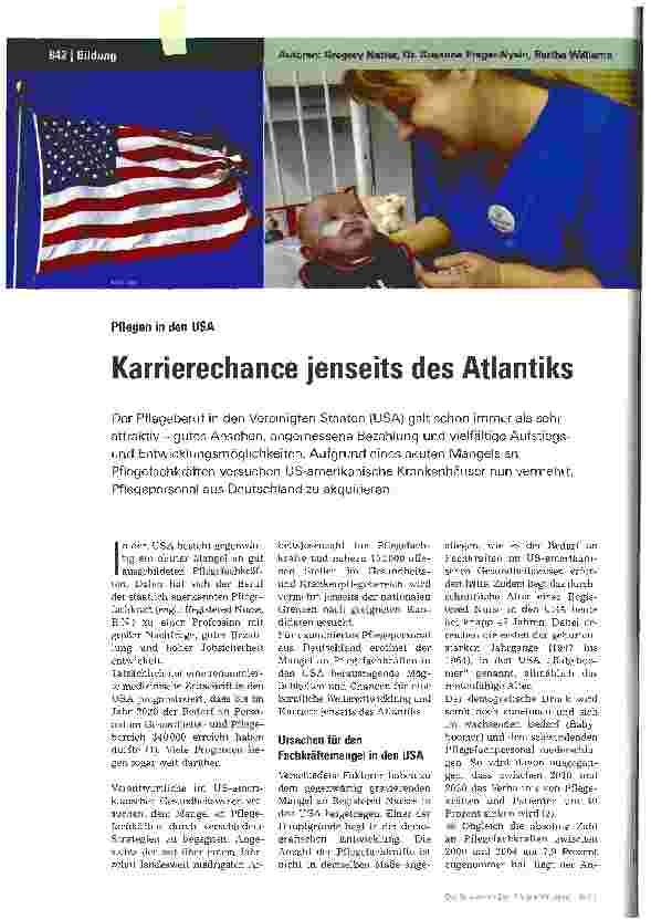 Vorschauseite 1: Karrierechance jenseits des Atlantiks