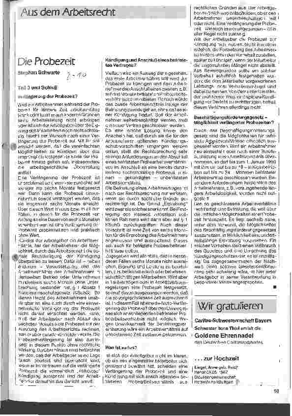 Vorschauseite 1: Die Probezeit