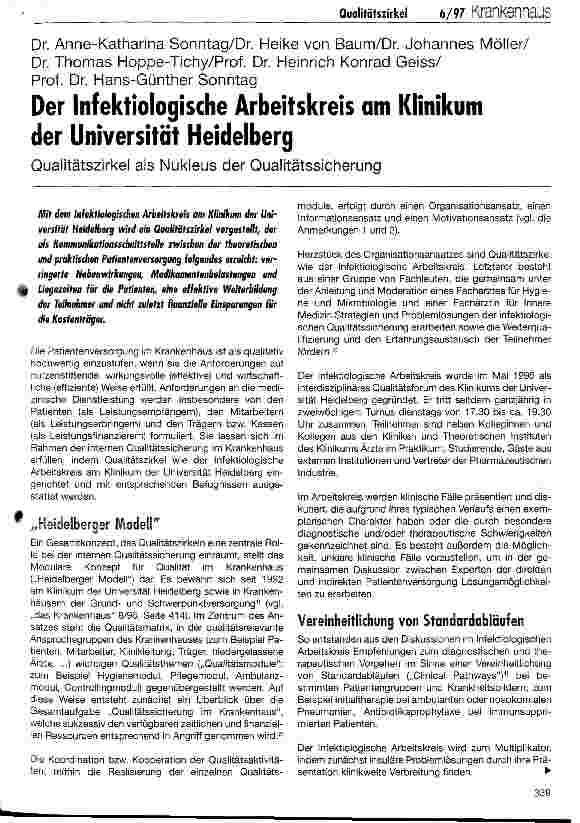 Vorschauseite 1: Der infektiologische Arbeitskreis am Klinikum der Universität Heidelberg
