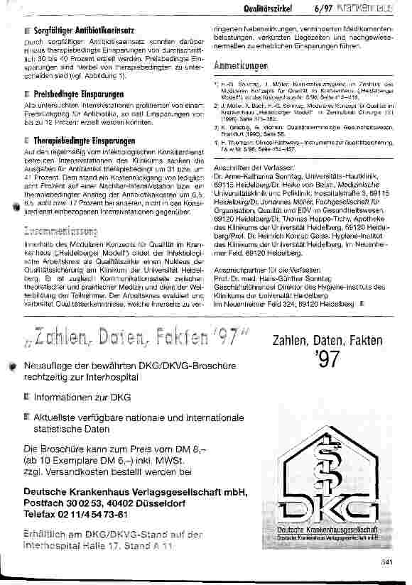 Vorschauseite 3: Der infektiologische Arbeitskreis am Klinikum der Universität Heidelberg