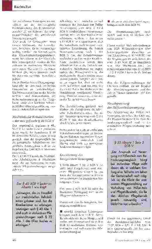Vorschauseite 3: Wettbewerbsstärkungsgesetz: Neues für die stationäre Pflege