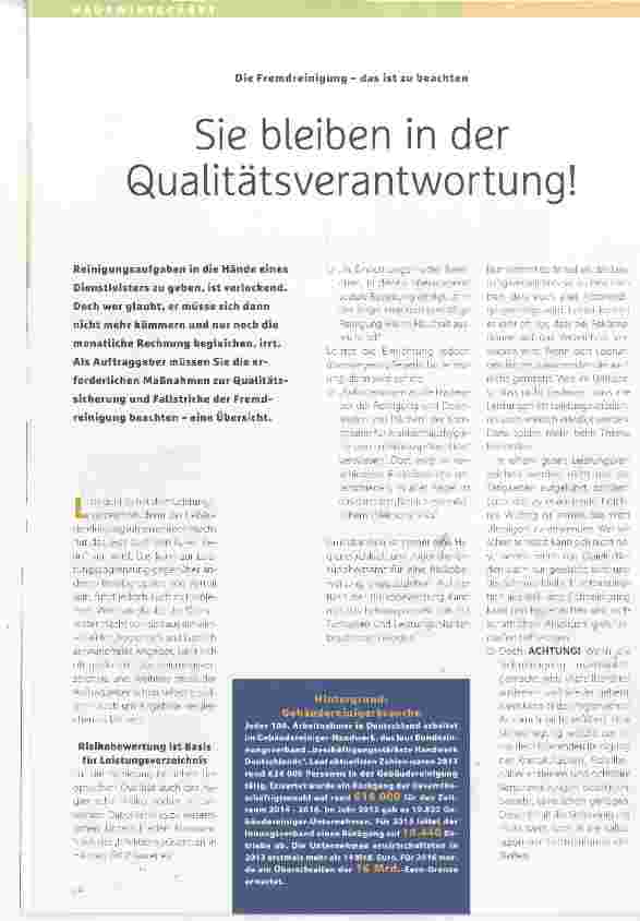 Vorschauseite 1: Sie bleiben in der Qualitätsverantwortung!