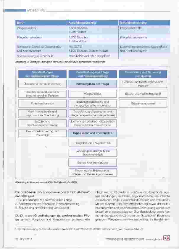 Vorschauseite 3: Vom ICN-Kompetenzrahmen für die Pflegepraxis zum Kompetenzmodell für GuK-Berufe in Österreich