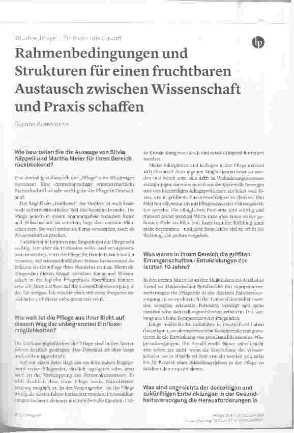 Vorschauseite 1: Rahmenbedingungen und Strukturen für einen fruchtbaren Austausch zwischen Wissenschaft und Praxis schaffen