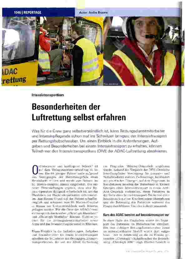 Vorschauseite 1: Besonderheiten der Luftrettung selbst erfahren