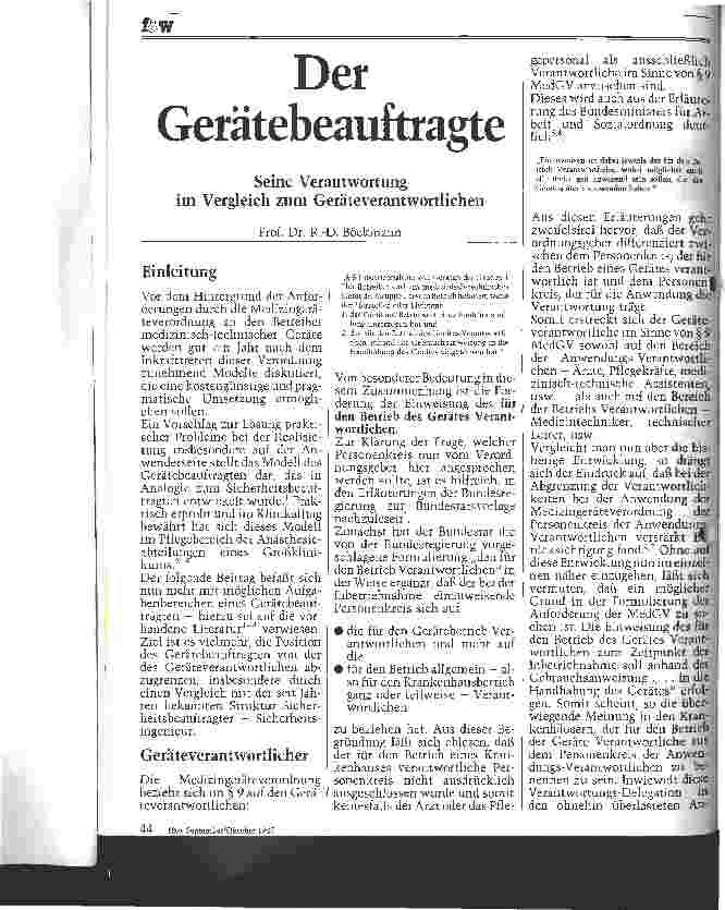 Vorschauseite 1: Der Gerätebeauftragte Seine Verantwortung im Vergleich zum Geräteverantwortlichen