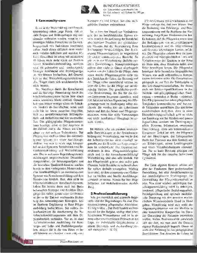 Vorschauseite 3: 25 Jahre Bundesausschuß Pflege braucht Lehre(r)