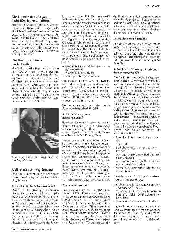 Vorschauseite 2: Forschungsergebnisse über die pränatale psychologische Entwicklung