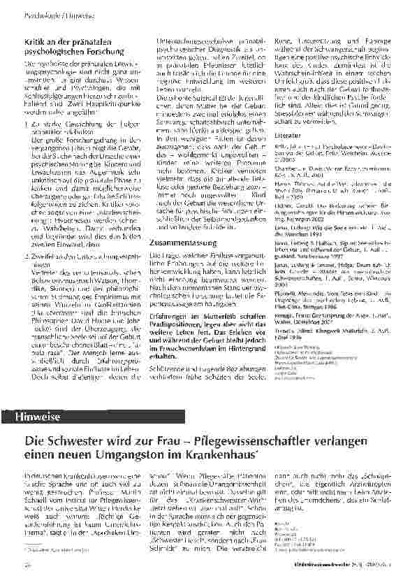 Vorschauseite 3: Forschungsergebnisse über die pränatale psychologische Entwicklung