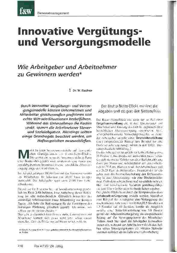 Vorschauseite 1: Innovative Vergütungsund Versorgungsmodelle