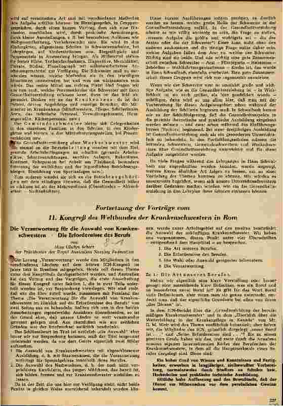 Vorschauseite 1: 11. Kongreß des Weltbundes der Krankenschwestern in Rom (Fortsetzung)