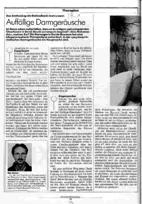 Vorschauseite 1: Auffällige Darmgeräusche Das Stethoskop als Biofeedback-Instrument