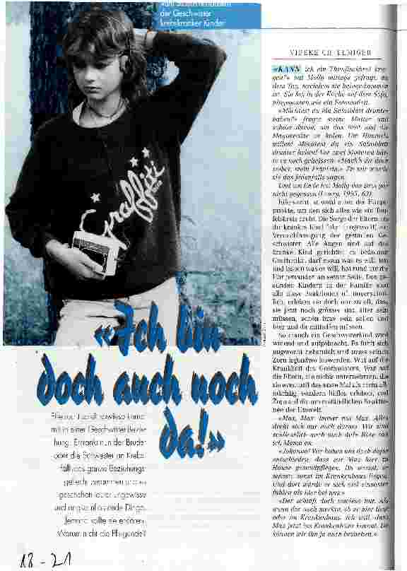 Vorschauseite 1: Ich bin doch auch noch da! Vom Schattendasein der Geschwister krebskranker Kinder