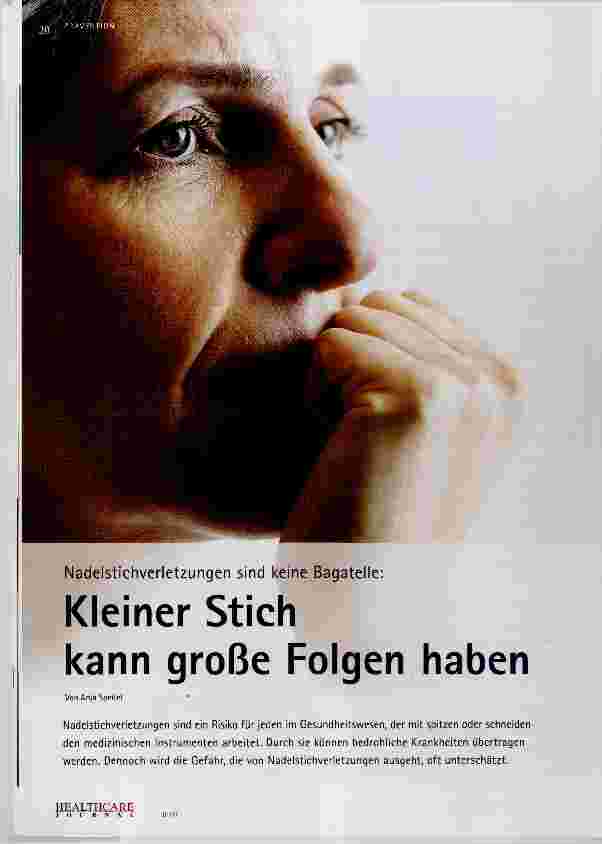 Vorschauseite 1: Kleiner Stich kann große Folgen haben