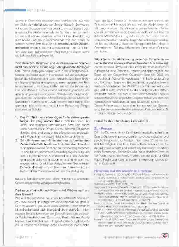 Vorschauseite 3: Es ist Zeit für ein Umdenken die Schul-Gesundheitsschwester in Österreich