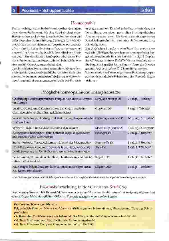 Vorschauseite 3: Psoriasis - Schuppenflechte