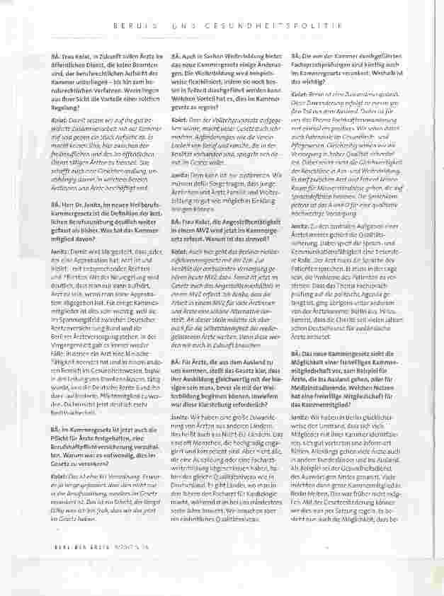 Vorschauseite 2: Heilberufekammergesetz: Gesetzliche Grundlage der Kammer wird neu geregelt