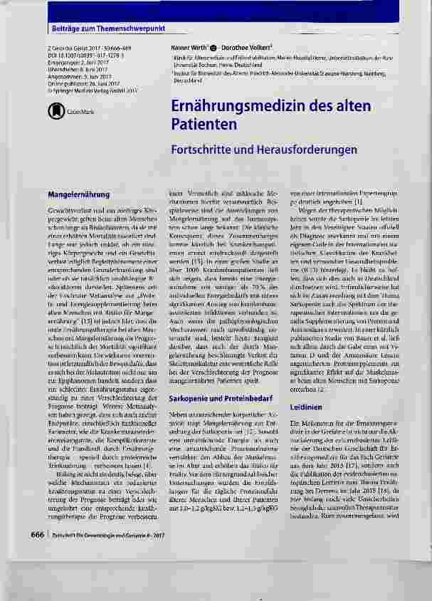 Vorschauseite 1: Ernährungsmedizin des alten Patienten