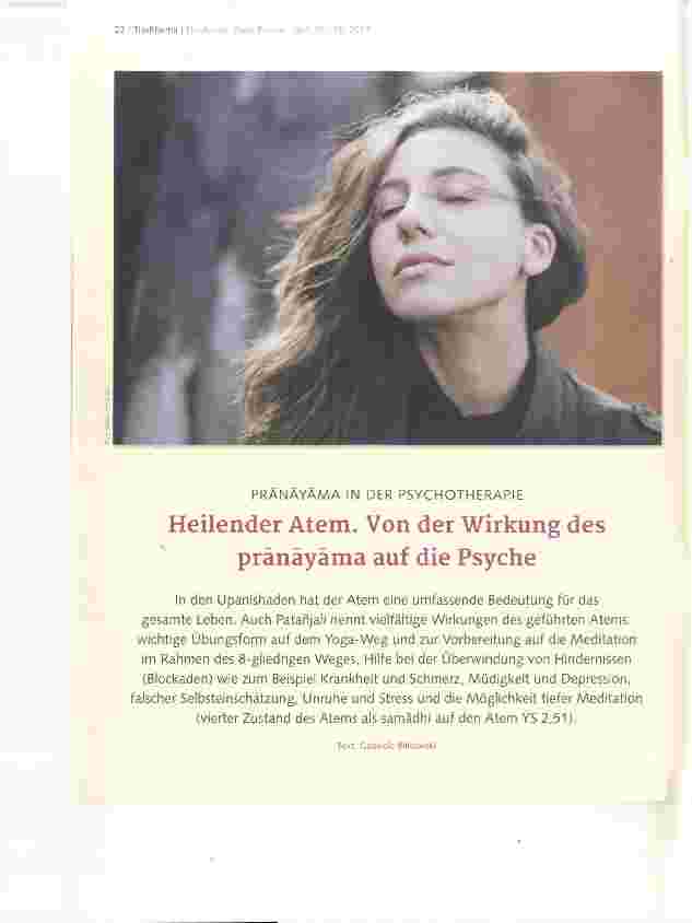 Vorschauseite 1: Heilender Atem. Von der Wirkung des pränäyäma auf die Psyche