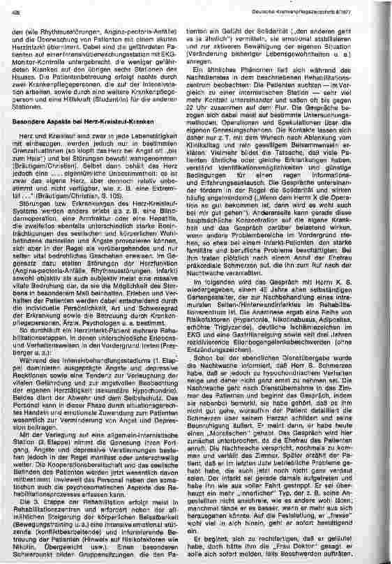Vorschauseite 2: Emotionale Probleme in der Beziehung zwischen Krankenschwester/ -pfleger und Herz-Kreislauf-Patienten