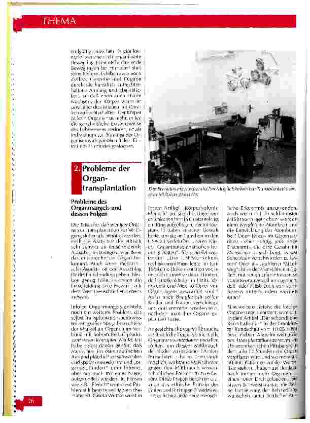 Vorschauseite 5: Organtransplantation Ist der Mensch ein Puzzle?