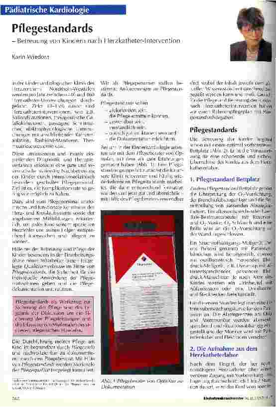 Vorschauseite 1: Pflegestandards - Betreuung von Kindern nach Herzkatheter-Intervention