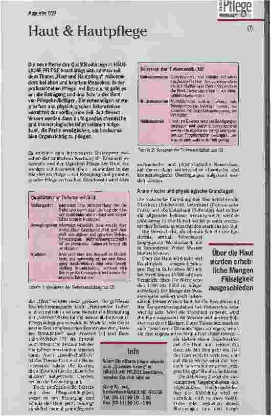 Vorschauseite 1: Haut & Hautpflege Ausgabe 7/97