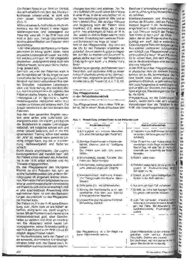 Vorschauseite 2: Stellenwert des Pflegepersonals in der Rehabilitationsklinik - aus der Sicht des Patienten // Eine Standortbestimmung