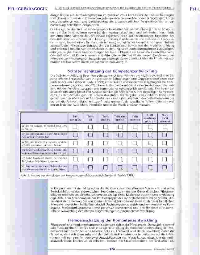 Vorschauseite 4: Kompetenzerfassung im Rahmen der Evaluation des BerlinerModellversuches Generalistische Pflegeausbildung