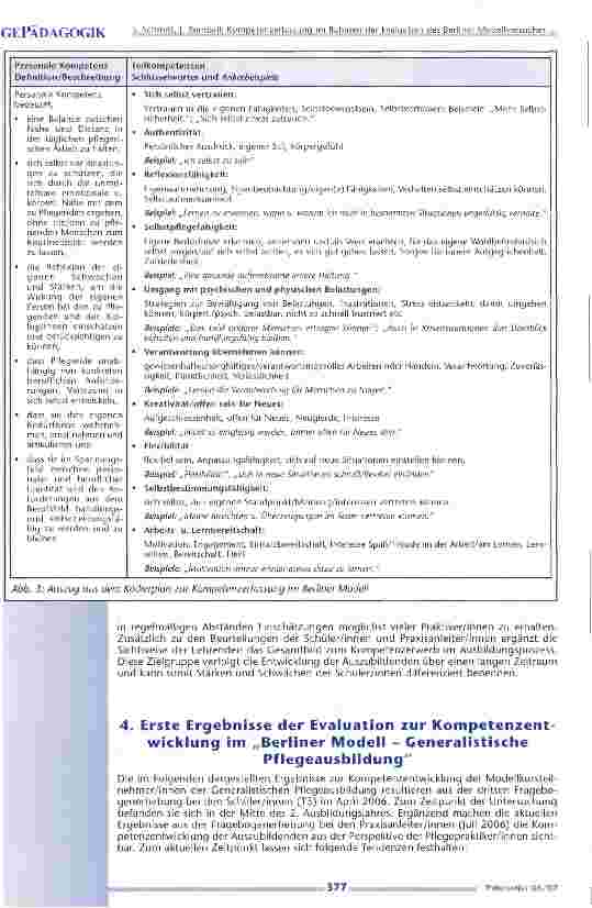 Vorschauseite 5: Kompetenzerfassung im Rahmen der Evaluation des BerlinerModellversuches Generalistische Pflegeausbildung