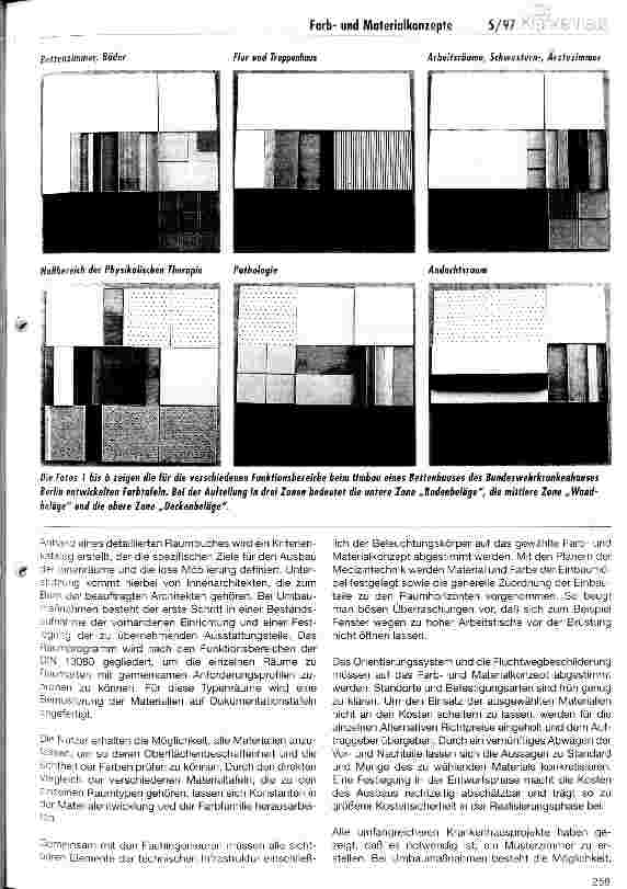 Vorschauseite 2: Blau, grün, gelb. .. ? Die Bedeutung abgestimmter Farb - und Materialkonzepte im Krankenhausbau