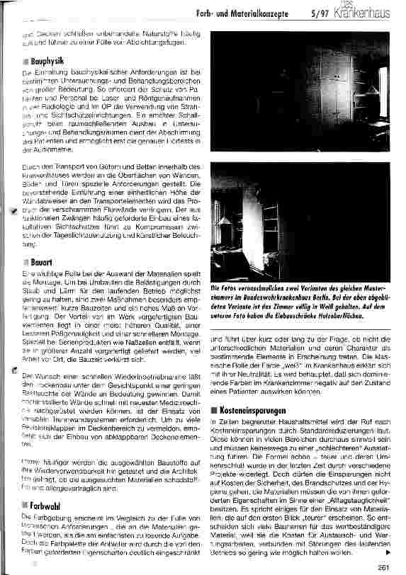 Vorschauseite 4: Blau, grün, gelb. .. ? Die Bedeutung abgestimmter Farb - und Materialkonzepte im Krankenhausbau