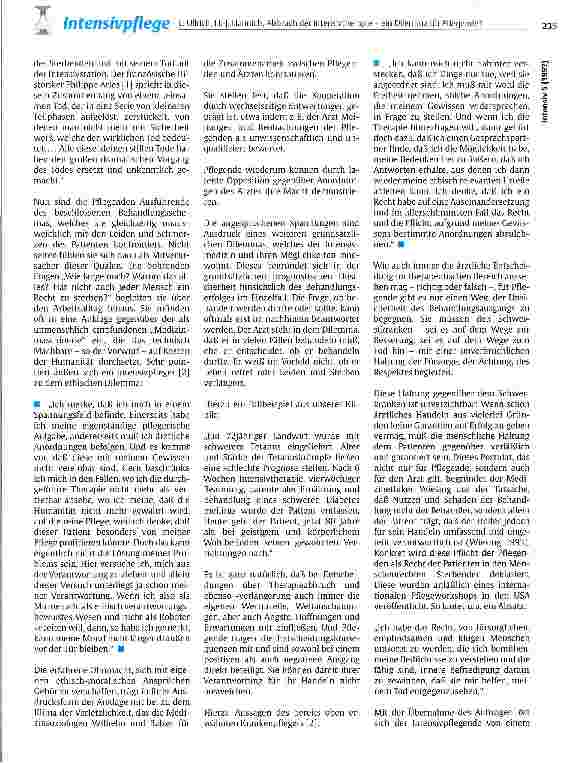 Vorschauseite 2: Abbruch der Intensivtherapie - ein Dilemma für Pflegende?