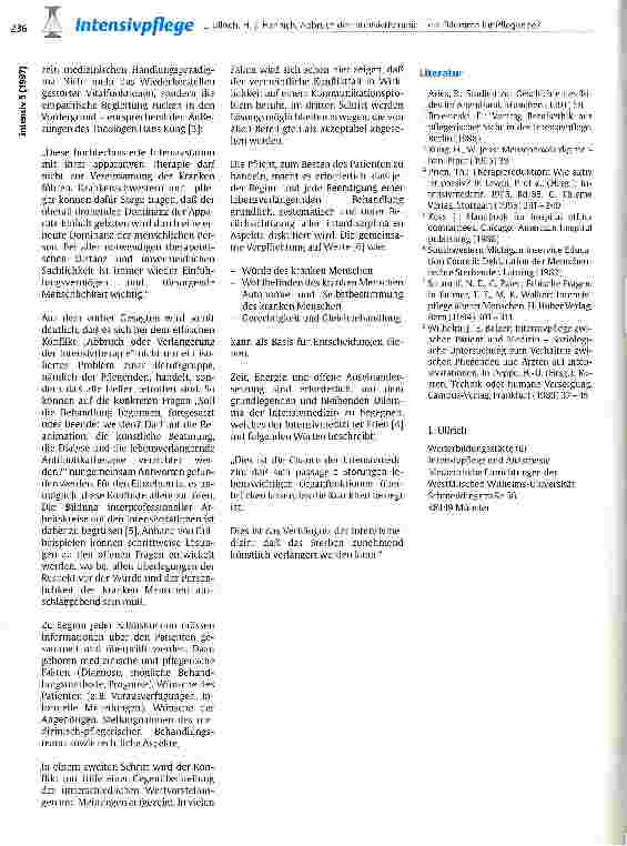 Vorschauseite 3: Abbruch der Intensivtherapie - ein Dilemma für Pflegende?