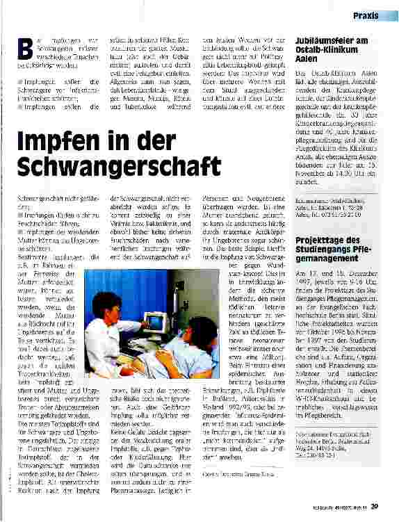 Vorschauseite 1: Impfen in der Schwangerschaft
