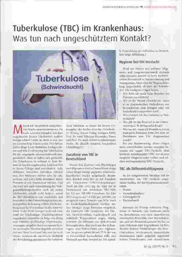 Vorschauseite 1: Tuberkulose (TBC) im Krankenhaus: Was tun nach ungeschütztem Kontakt?
