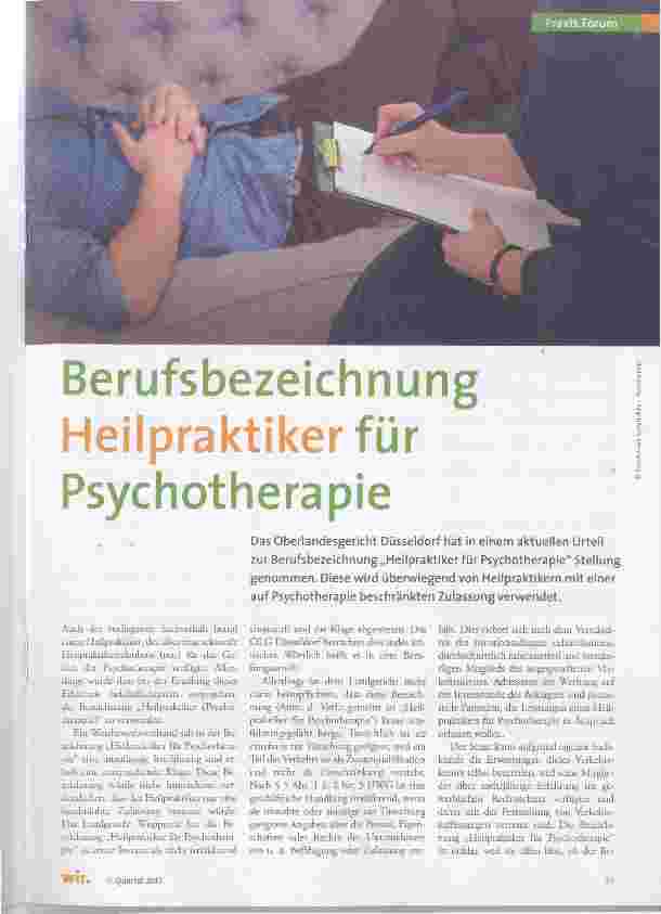Vorschauseite 1: Berufsbezeichnung Heilpraktiker für Psychotherapie