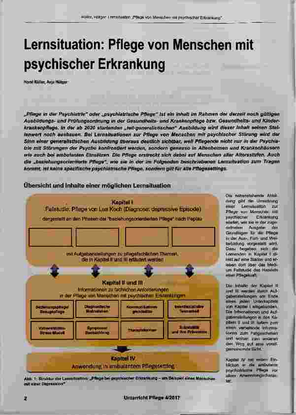 Vorschauseite 1: Lernsituation: Pflege von Menschen mit psychischer Erkrankung