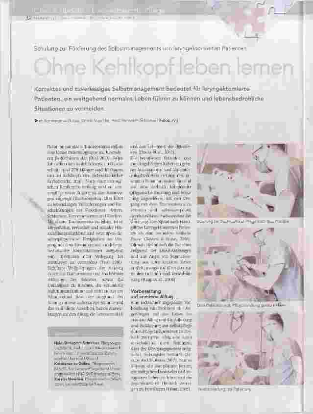 Vorschauseite 1: Ohne Kehlkopf Leben lernen