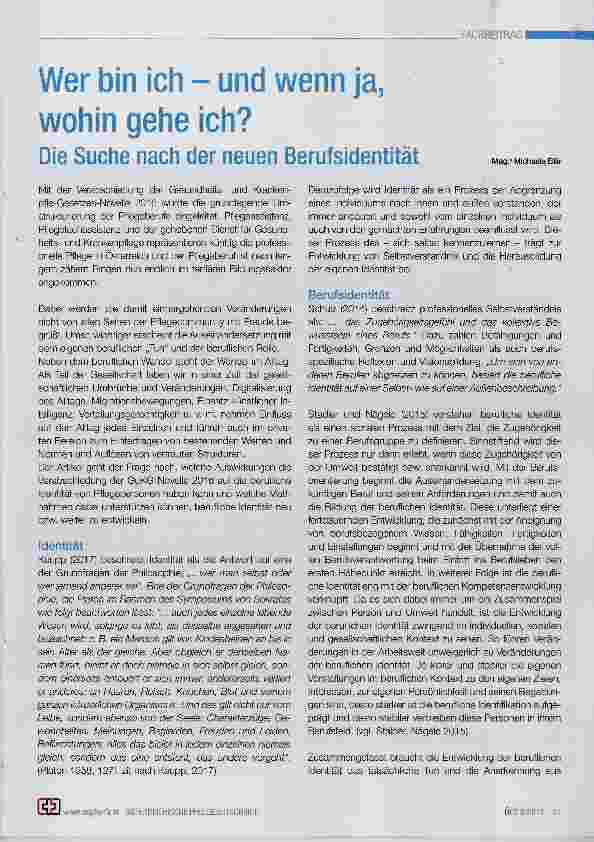 Vorschauseite 1: Wer bin ich und wenn ja, wohin gehe ich?