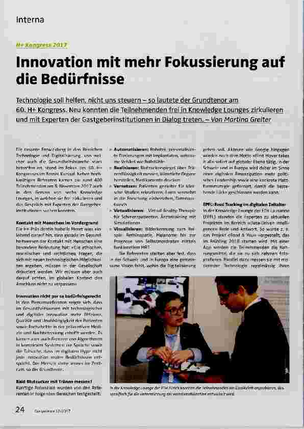 Vorschauseite 1: Innovation mit mehr Fokussierung auf die Bedürfnisse