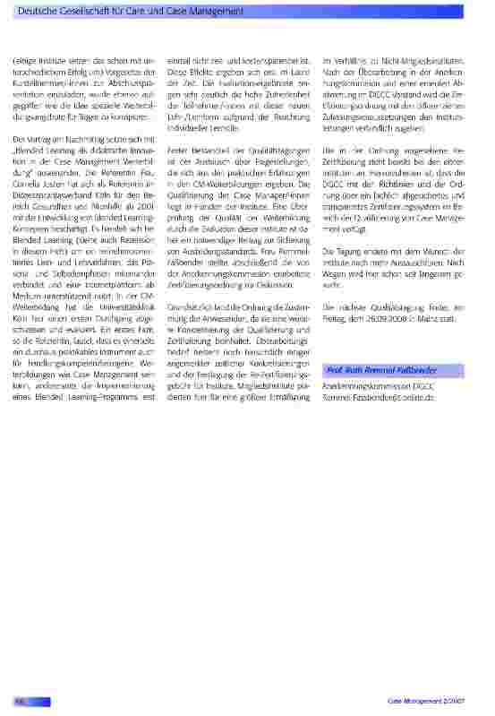 Vorschauseite 2: Deutsche Gesellschaft für Care und Case Management