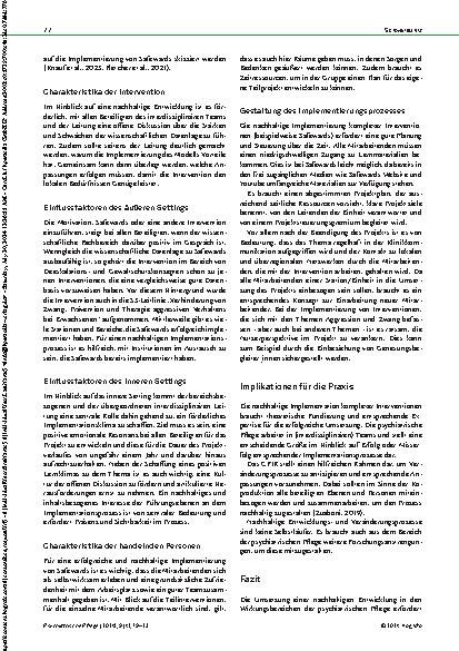 Vorschauseite 4: Nachhaltige fachliche Entwicklung: Wirkungsbereiche der psychiatrischen Pflege