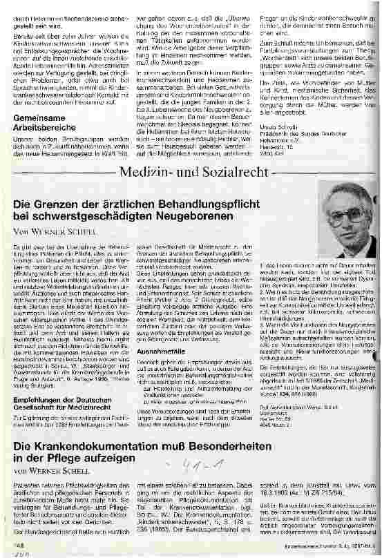 Vorschauseite 1: Die Krankendokumentation muß Besonderheiten in der Pflege aufzeigen