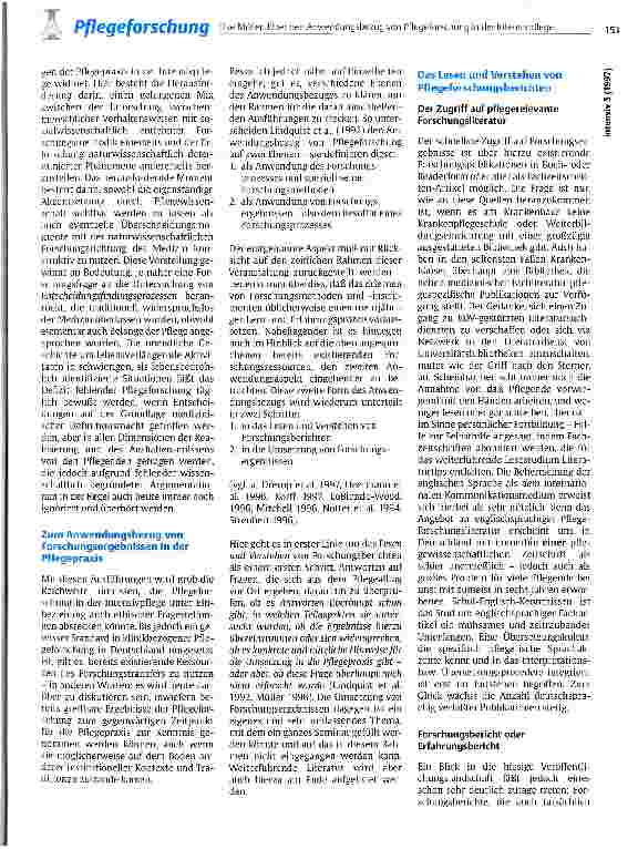 Vorschauseite 2: Über den Anwendungsbezug von Pflegeforschung in der Intensivpflege