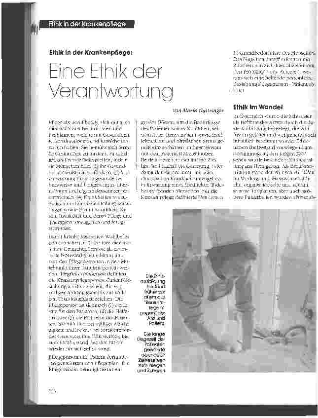 Vorschauseite 1: Ethik in der Krankenpflege: Eine Ethik der Verantwortung