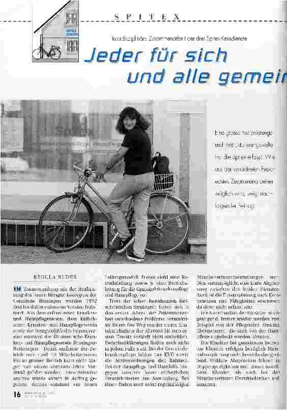 Vorschauseite 1: Jeder für sich und alle gemeinsam Interdisziplinäre Zusammenarbeit der drei Spitex-Kerndienste
