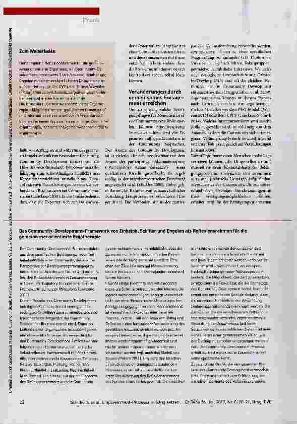 Vorschauseite 3: Empowerment-Prozesse in Gang setzen Reflexionsrahmen für die gemeinwesenorientierte Ergotherapie