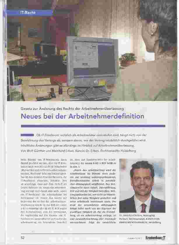 Vorschauseite 1: Neues bei der Arbeitnehmerdefinition
